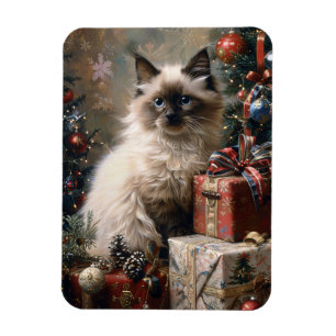 Magnet Flexible Portrait de chaton Balinais flexible pour Noël