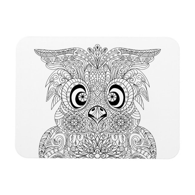Magnet Flexible Portrait de hibou inspiré (Horizontal)