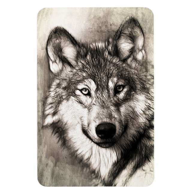 Magnet Flexible Portrait de loup (Vertical)