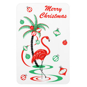 Magnet Flexible Portrait de Noël Flamant rose rouge