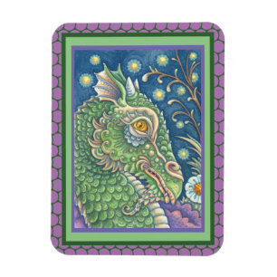 MAGNET FLEXIBLE PORTRAIT DE TÊTE DE DRAGON MÉDIÉVAL, IMAGINAIRE SI