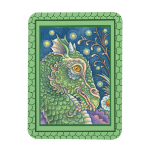 MAGNET FLEXIBLE PORTRAIT DE TÊTE DE DRAGON MÉDIÉVAL, IMAGINAIRE SI