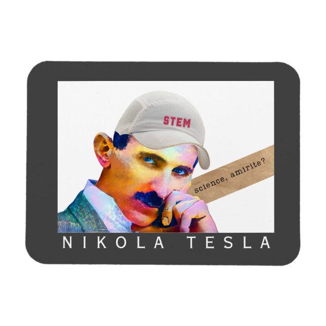 Magnet Flexible Portrait drôle Tesla (Horizontal)