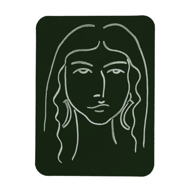 Magnet Flexible Portrait malachite avec cheveux longs (Vertical)