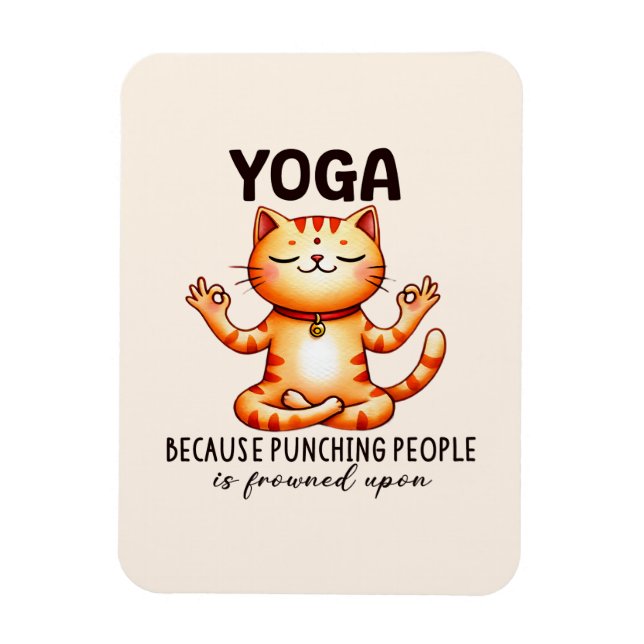 Magnet Flexible Pose de Yoga de chat - Drôle Yoga (Vertical)