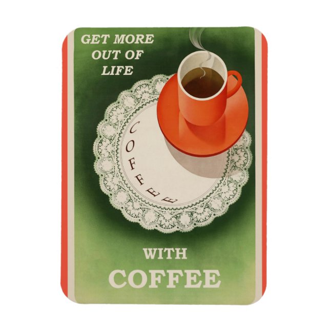 Magnet Flexible Poster de café vintage Retro Aimant photo flexible (Vertical)
