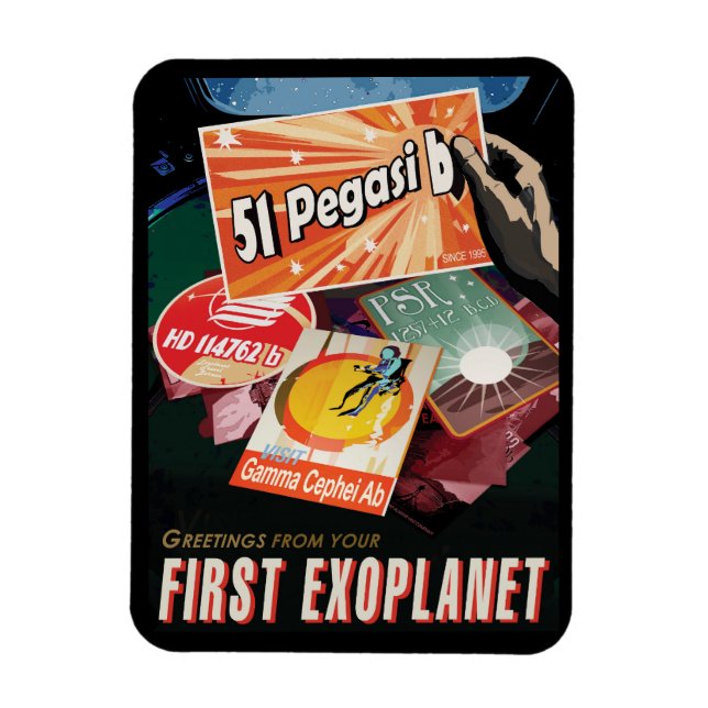 Magnet Flexible Poster de l'espace rétro - Exoplanet Discovery 51  (Vertical)