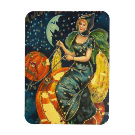 Magnet Flexible Poster de sorcière Halloween vintage