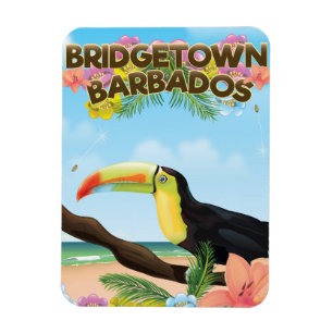 Magnet Flexible Poster de voyage de Bridgetown Barbados Toucan