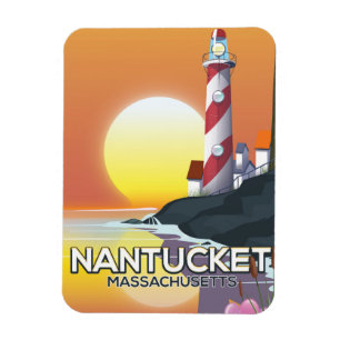 Magnet Flexible Poster de voyage du phare de Nantucket Massachuset