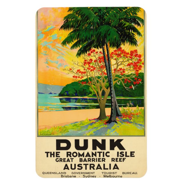 Magnet Flexible Poster de voyage Dunk Island Queensland Australie (Vertical)