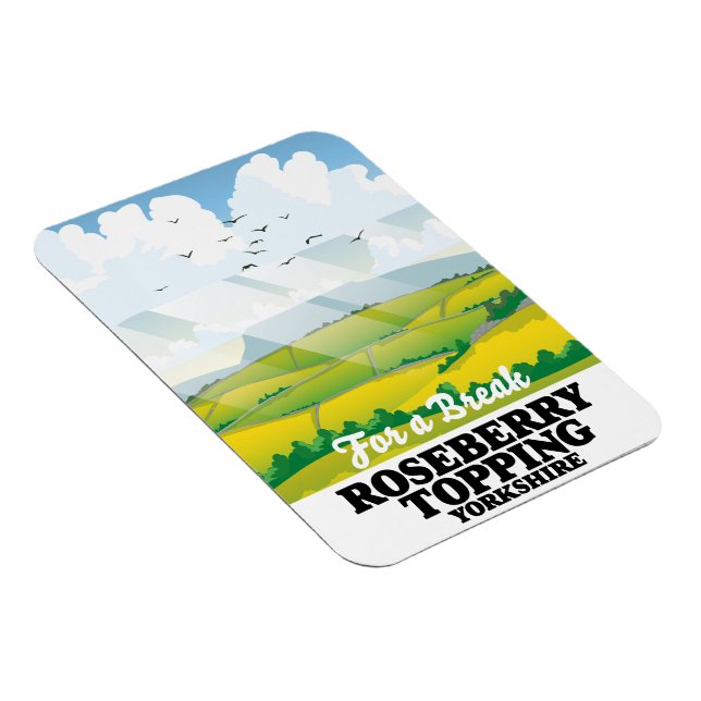 Magnet Flexible Poster de voyage Roseberry Topping Yorkshire (Côté Droit)