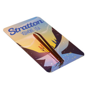 Magnet Flexible poster de voyage ski Stratton Vermont