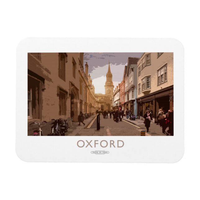 Magnet Flexible Poster du chemin de fer d'Oxford (Horizontal)