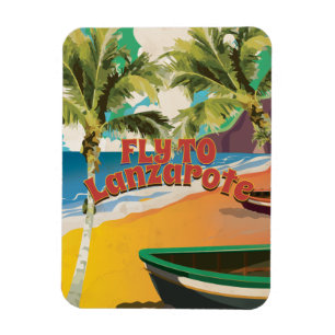 Magnet Flexible Poster vintage pour un vol à Lanzarote