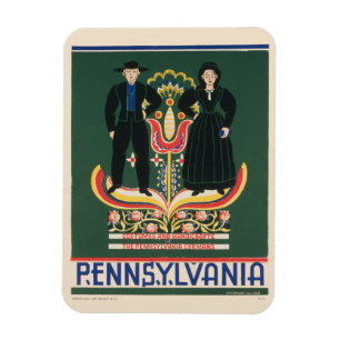 Magnet Flexible Poster Vintage voyage Pour Lancaster County, Pa