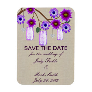 Magnet Flexible Pots en Mason violet rustique Enregistrer l'aimant