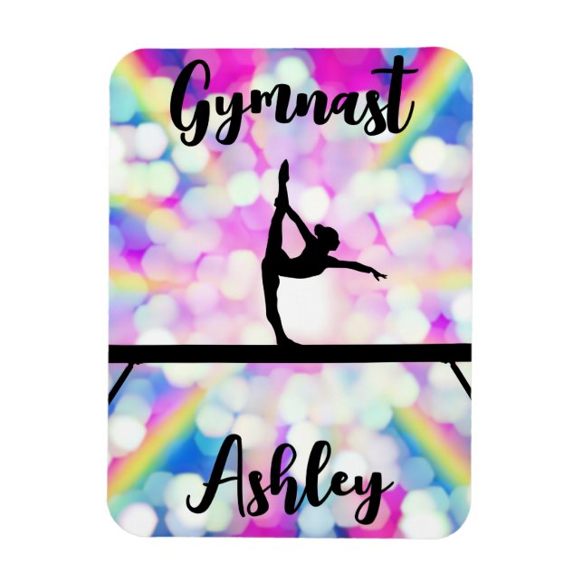Magnet Flexible Poudre de gymnastique Rainbow Bokeh personnalisée (Vertical)