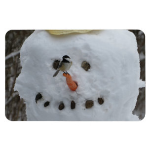 Magnet Flexible Poulet sur le nez de carotte de Snowman