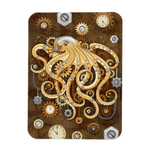 Magnet Flexible Poulpe Steampunk Rétro Fantastique Mécanique