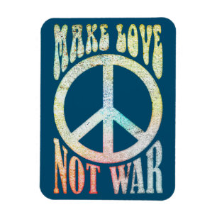 Magnet Flexible Pouvoir Fleur Paix - Faire L'Amour Pas La Guerre 1