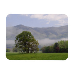 Magnet Flexible Prairie brumeuse et Rich Mountain, Cades Cove,