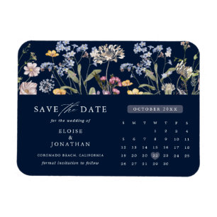 Magnet Flexible Pré Fleur sauvage de printemps bleu Enregistrer la