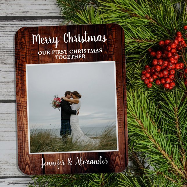 Magnet Flexible Premier Noël ensemble Joyeux Noël photo (Create your own First Christmas together Merrry Christmas photo Magnet.)