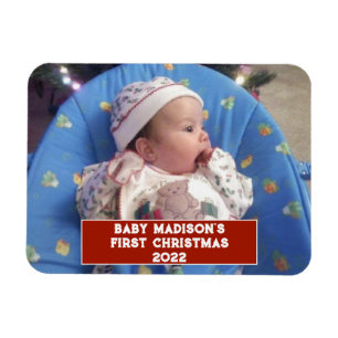 Magnet Flexible Premier Noël personnalisé du bébé