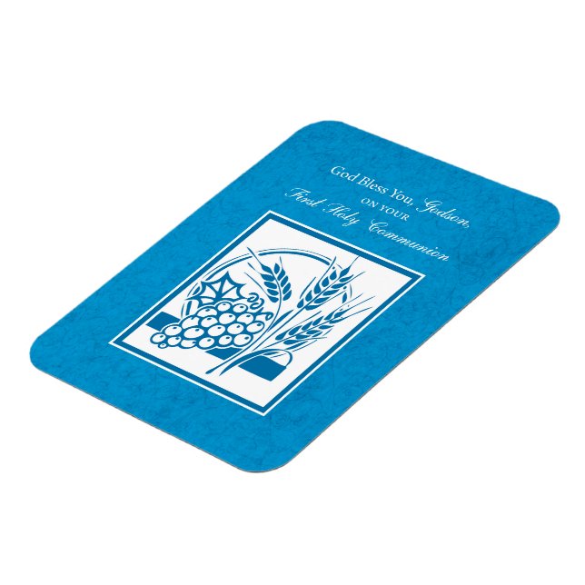 Magnet Flexible Première communion de Godson, blé, raisins bleu (Côté Gauche)