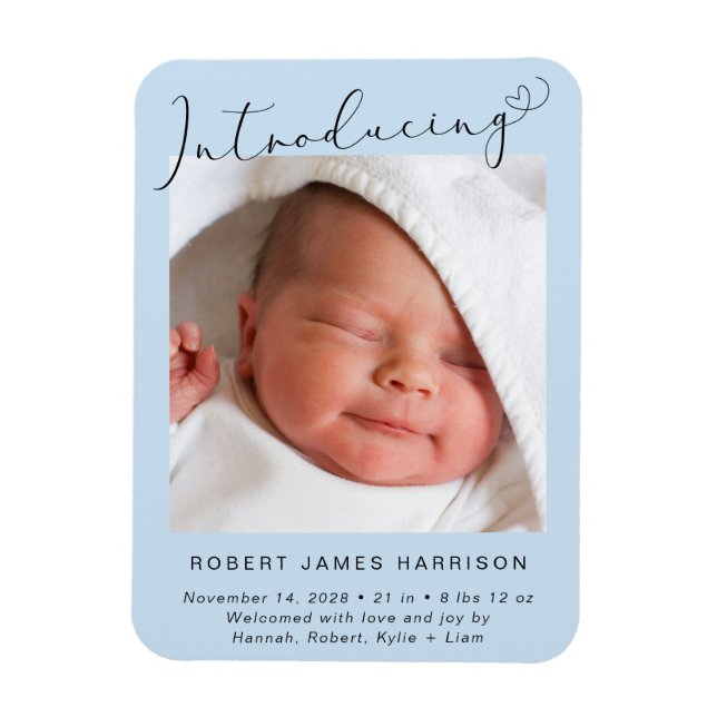 Magnet Flexible Présentation de Photo Baby Boy Faire-part de naiss (Vertical)
