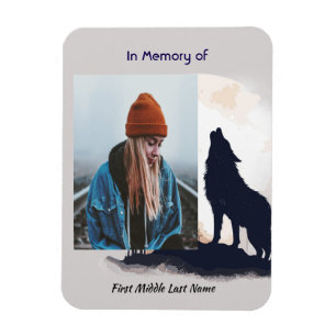 Magnet Flexible Prière commémorative Loup solitaire Howling animal