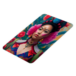 Magnet Flexible Princesse aux joues de fleurs roses