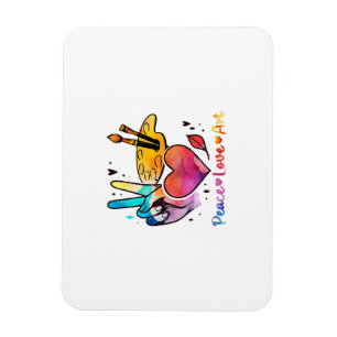 Magnet Flexible Professeur D'Art Peace Love Art Pour Artistes Et P