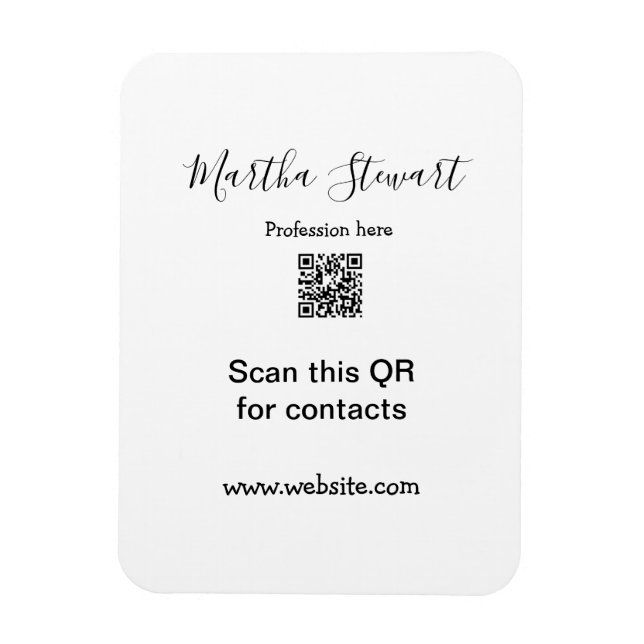 Magnet Flexible Profession add QR code details website company bus (Vertical)