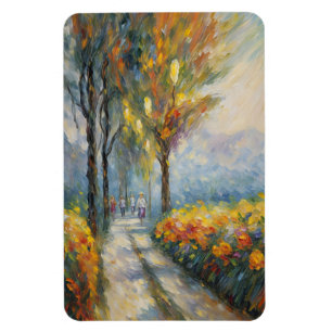 Magnet Flexible Promenade d'automne Scène impressionniste
