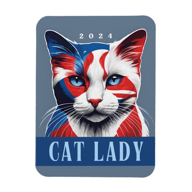 Magnet Flexible Proud Cat Lady Democrat Élection américaine 2024 (Vertical)