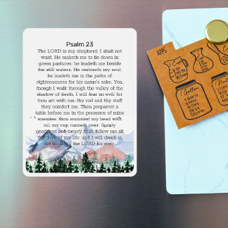 Magnet Flexible Psaume 23 Aquarelle Montagnes blanches