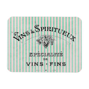 Magnet Flexible Publicité ancienne pour vin français sur rayures