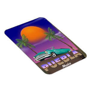 Magnet Flexible Puebla Mexique, affiche de vacances