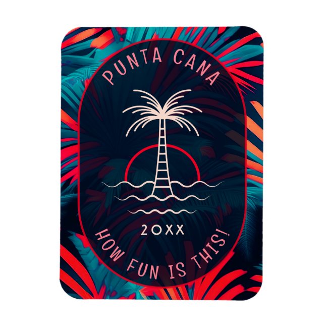 Magnet Flexible Punta Cana Beach party Coucher de soleil feuille d (Vertical)