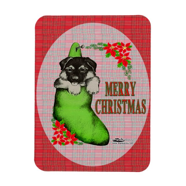 Magnet Flexible Puppy de Merry Christmas (Vertical)