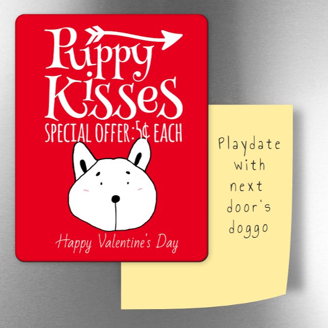 Magnet Flexible Puppy Kisses Valentine frigo (Créateur téléchargé)