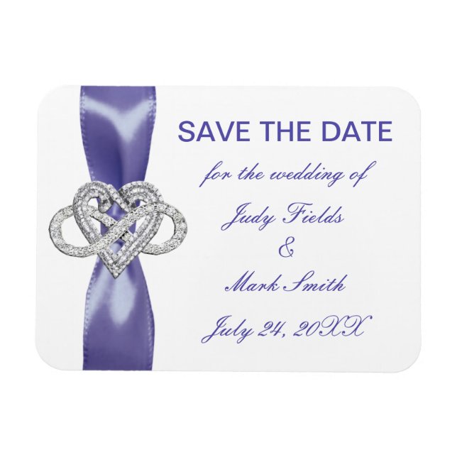 Magnet Flexible Purple Blue Infinity Heart Enregistrer La Date Mag (Horizontal)