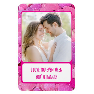 Magnet Flexible Purple Coeurs rose Vous êtes passionné Photo flexi