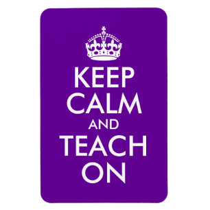 Magnet Flexible Purple et blanc Gardez le calme et Enseigner