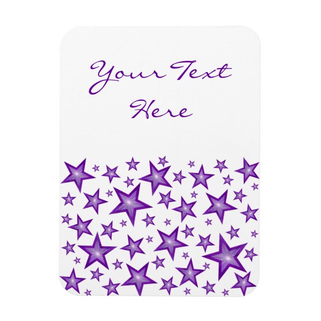 Magnet Flexible Purple Stars 'Texte' aimant flexible vertical blan (Vertical)