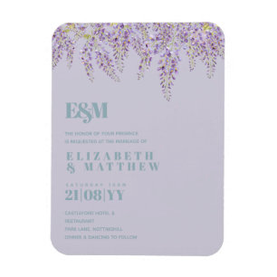 Magnet Flexible Purple Wisteria Sage Floral Garden Mariage
