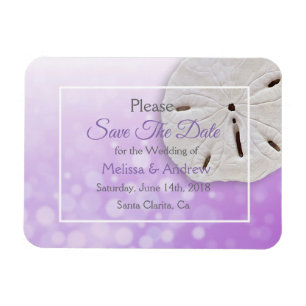 Magnet Flexible Purplel Sand Dollar Mariage Enregistrer la date ai