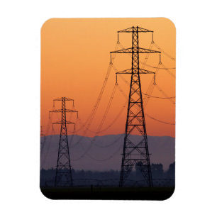 Magnet Flexible Pylônes électriques au coucher du soleil
